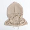 12-gauge Ribbed Cashmere Hooded Neck Warmer with Ear Protection - Unisex Thick Warm Hat