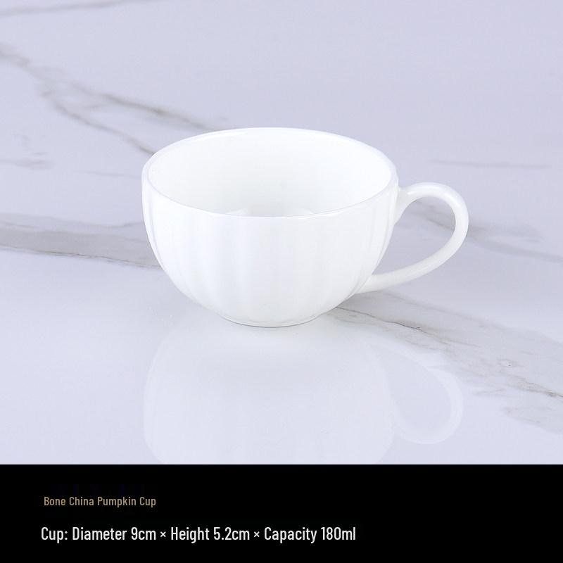 Luxurious Bone China Gold Rim Coffee Cup & Saucer Set - Pure White Ceramic English Style for Hotels and European Coffee Service