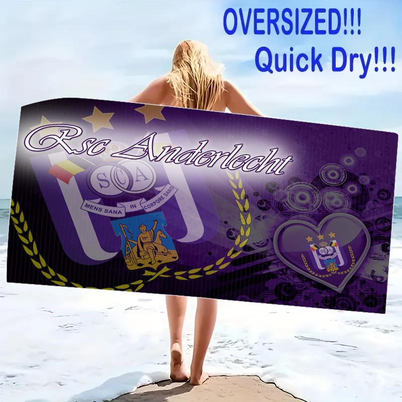 RSC Anderlecht Druck Strandtuch, Großes Weiches Schnelltrocknendes Handtuch für Strand Camping Schwimmen