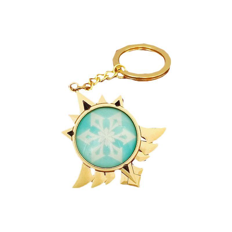 Seven Impact Genshin Elements Keychain Geo Anemo Electro Dendro Hydro Pyro Cryo