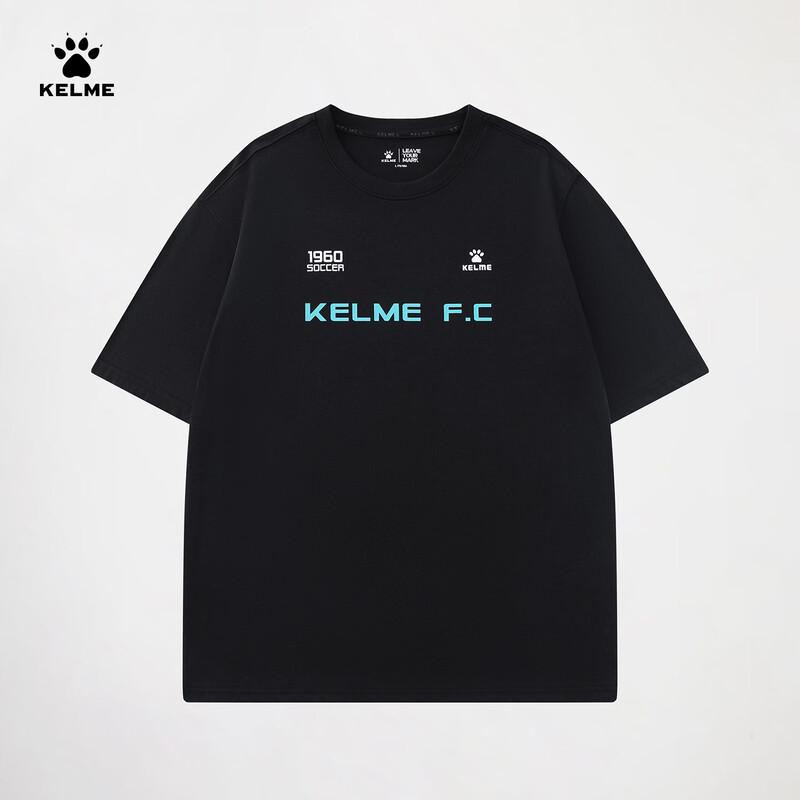 KELME Herren Retro Fußballfan Kurzarm Baumwoll-T-Shirt