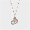 Conch Pendant Necklace for Women  Female Cowrie Summer Party Gift Zircon