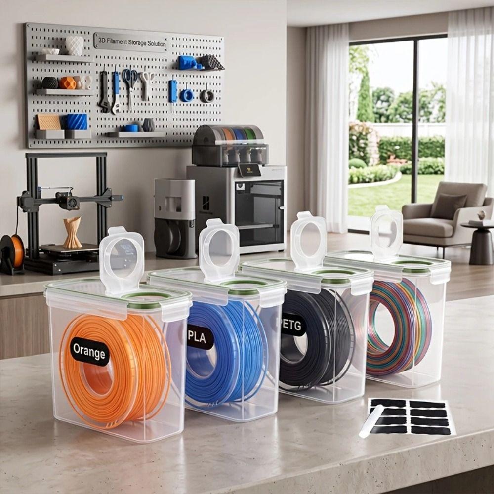 4Pcs Dustproof 3D Printing Filament Storage Box Moisture Proof Filament Organizer Household