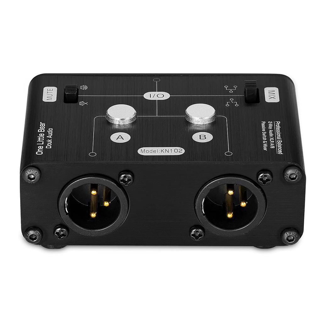 Nobsound Mini 2-Way HiFi Stereo Audio XLR A/B Passive Switcher Box & Mixer Sound Splitter (1-IN-2-OUT)