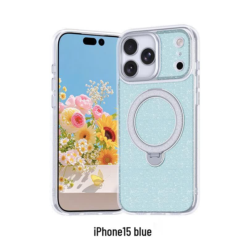 CAXITON Glitter Magnetic Stand Phone Case for iPhone 15