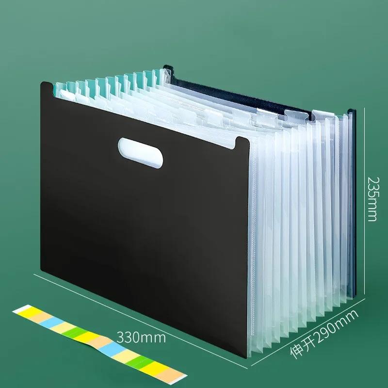 Multi-Layer Standing A4 Paper File Organizer - Vertical Desk Storage Bag Portable Office Folder