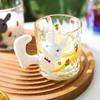 Rabbit Hand-painted Glass Cup High Appearance Value Household Juice Water Painted Drinking Glasses  Ice Coffee Cup Drinkware