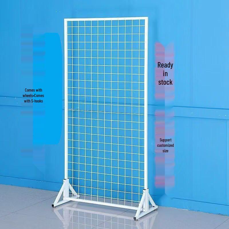 Double-Sided Mobile Wire Mesh Display Rack for Kindergarten Stalls & Exhibitions