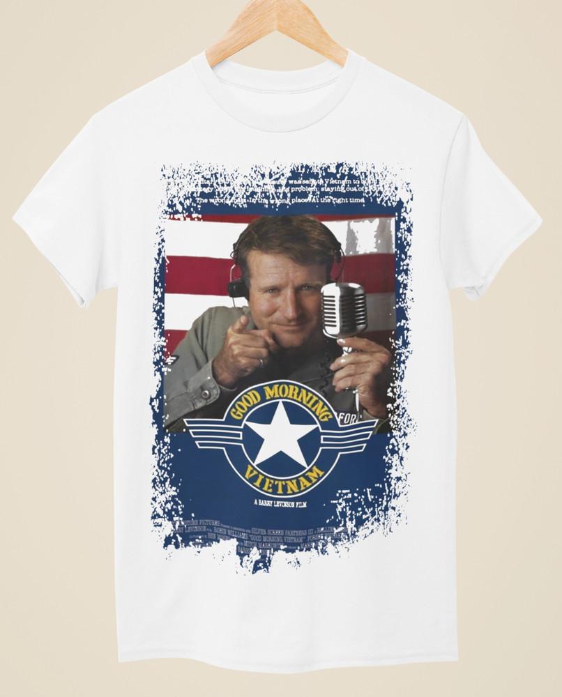 Good Morning Vietnam - Movie Poster Inspired Unisex White T-Shirt Unisex T-Shirt XXL