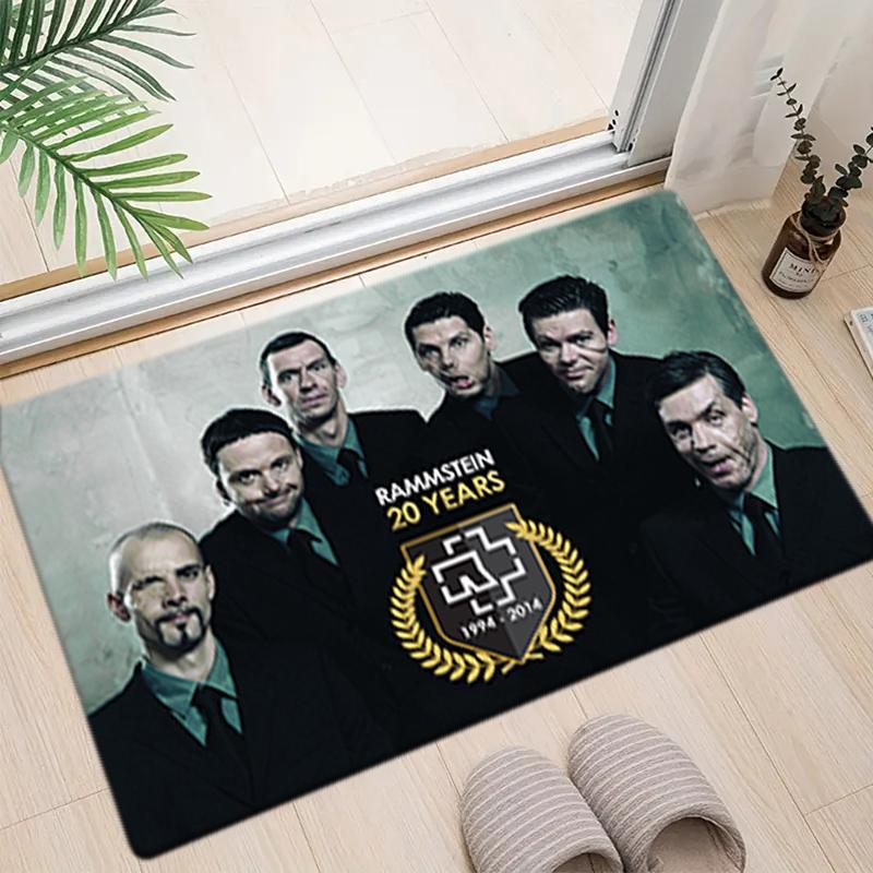1Pc Rammstein Theme Printed Rectangle Carpet, Home Door Mat, Outdoor Travel Protection Carpet A6