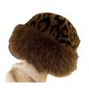 Leopard print warm plush hat women's autumn and winter retro thickened cold-proof face small ear protection bucket hat tide