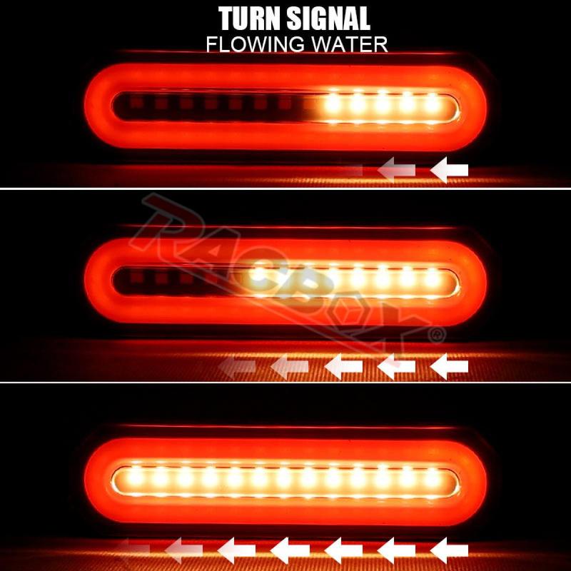 Motorcycle 3 In 1 LED Brake Tail Light DRL Sequential Turn Signal Lamp for Cafe Racer Moto ATV UTV UTE Truck Trailer RV 12V 24V