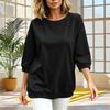Women's Casual Three-Quarter Sleeve T-Shirt Top for Everyday Wear