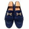 Great HERMES Loafers Royal Navy System Suede Leather Women 39 192232Z Used