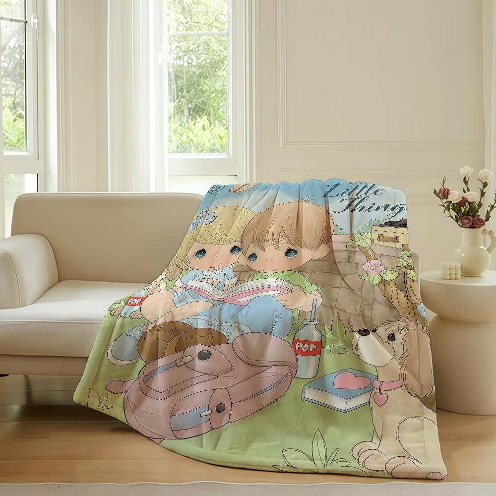 Cartoon Cute P Precious M Moments Blanket For Sofa Office Bed Plane Travel Sleep Read Relax Camping Soft And Warm