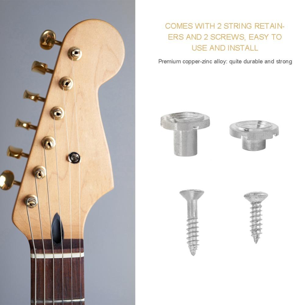 2Sets Silver Black Golden String Tree Retainer Metal String Retainer Accessory For Electric Guitar