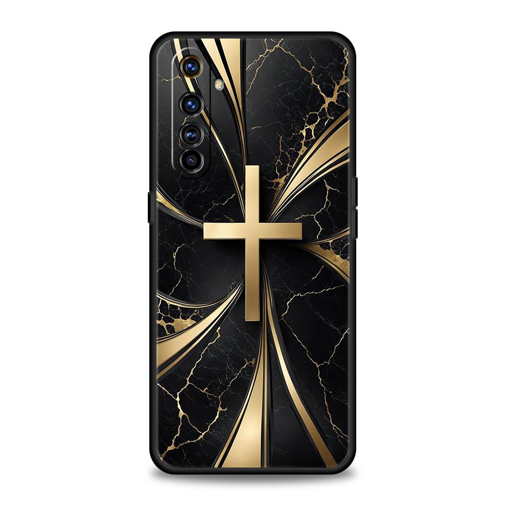 

Luxury Bling Glitter Gothic Cross Phone Case For Oppo A3S A15 A17 A31 A95 Find X5 X6 A54 A53 Reno 6 7 8 Pro 5G Soft TPU Cover oppo a57
