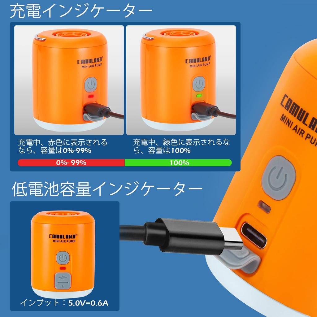 CAMULAND Elektrisch Luft USB Tragbar Klein Luft Magnetisch Luftvakuum Vakuum Praktisch für Automatische Pumpe, Wiederaufladbar, Pumpe, Pumpe, Typ-C Mini, Freigabe,