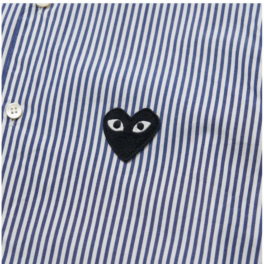 Comme DeS Gar OnS Play Black Heart Wappen Stripe Men S Shirt P1b018 1