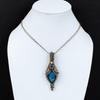 Neon Blue Apatite Gemstone Pendant 999 Copper Wire Wrapped Jewelry, Handmade Antique Pendant Jewelry, Gift For Mother