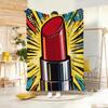 Art P-Pop Art Style Lipstick Beauty Throw Lightweight 240g Flannel Blanket Soft Skin-friendly for Summer Cooling