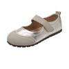 French word with soft sole Mary Jane shoes women's autumn little white shoes shallow mouth flat shoes Velcro ugly cute ballet shoes