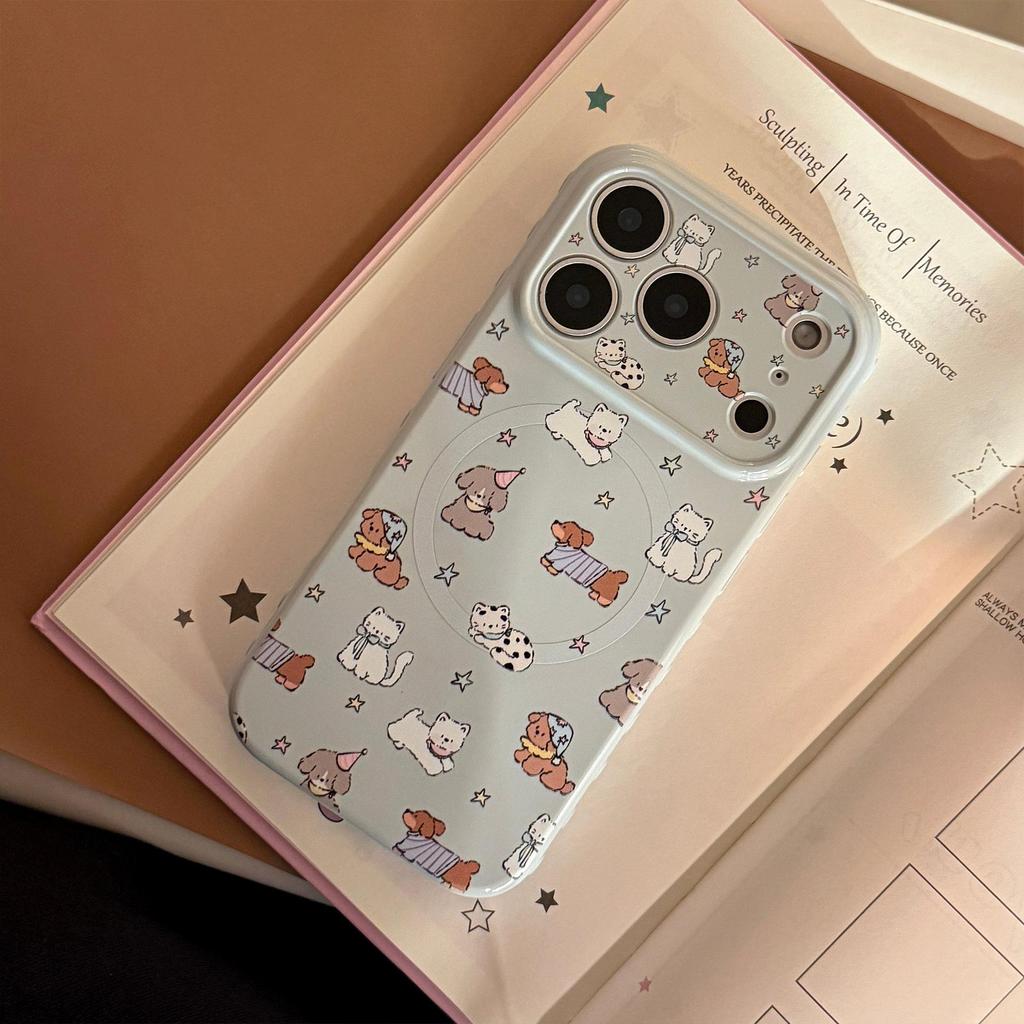 Cartoon Animal Magnetic Phone Case Compatible with iPhone 16, iPhone 17, and iPhone 17 Pro Max