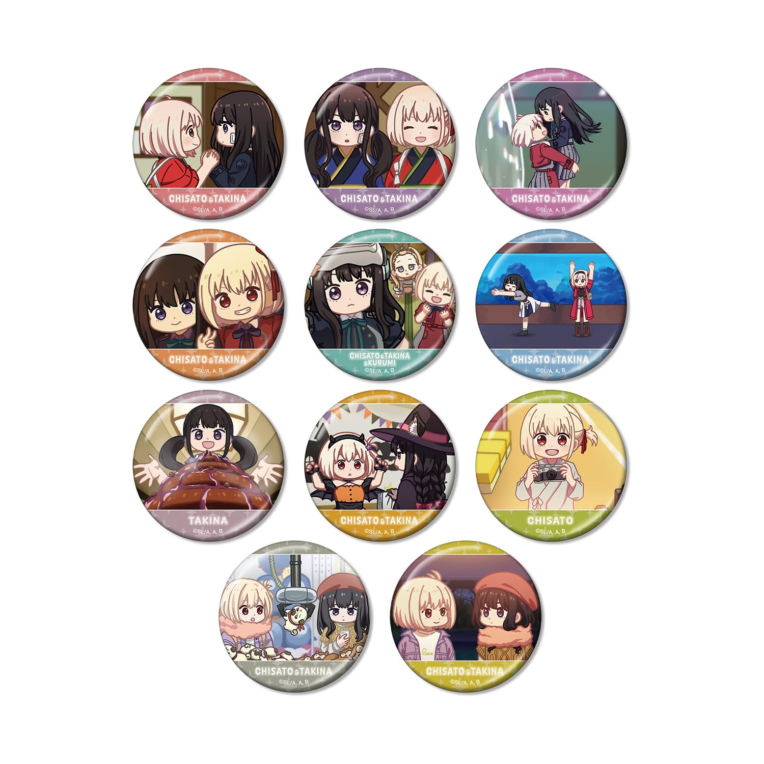 

TV Anime Trading Yurukoma Metallic Can Badges Box of 11 Lycoris Recoil