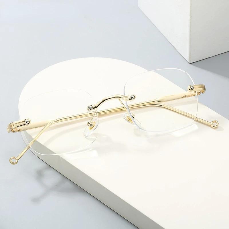 Luxury Presbyopia Glasses Anti Blue Light High-definition Women Fashion Frameless Reading Eyewear