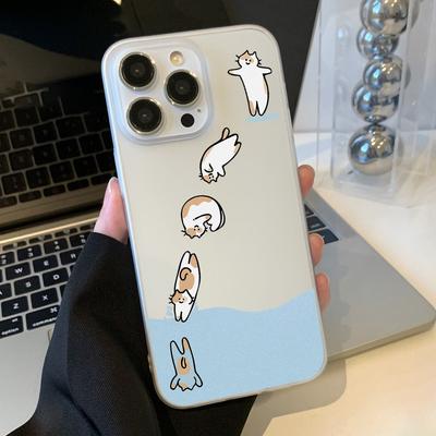 Fundas para teléfonos móviles para iPhone 11 13 15 Pro Max 12 14 Pro Max Funda para iPhone 16 15 Plus 13 Pro 12 Textura esmerilada Flores de dibujos animados pintadas