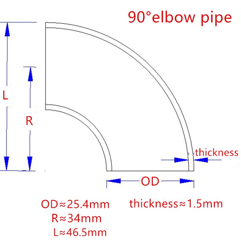 1Stk Außendurchmesser 19/25/32mm 304 Edelstahlbogen Sanitärschweißen 90 Grad Rohrverschraubungen