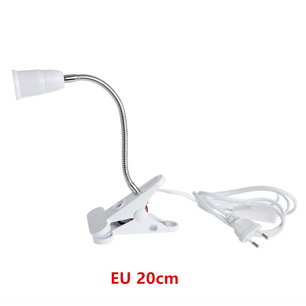 E27 35cm AC 85-265V Flexible Clip on Switch LED Lamp Holder Socket Power Cable