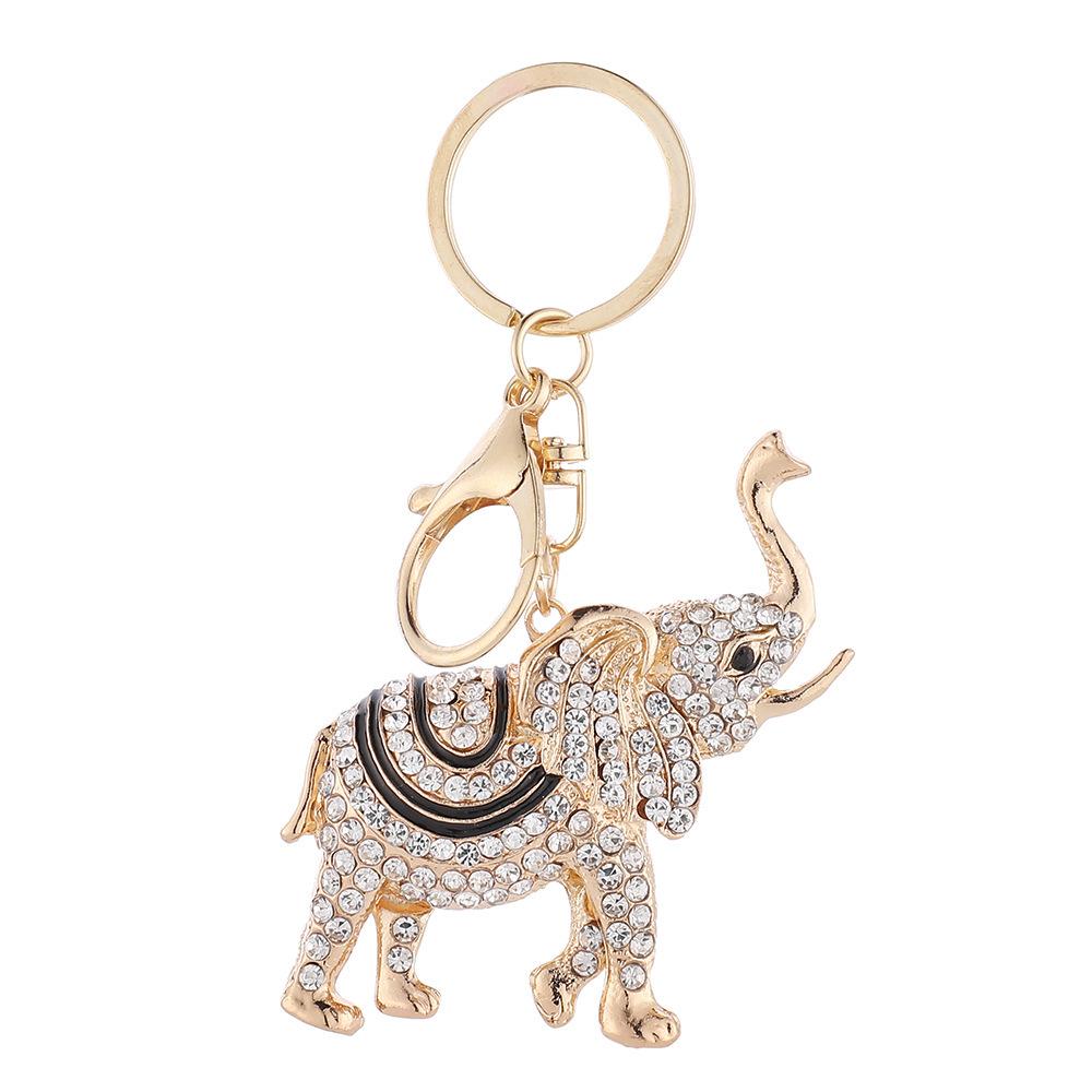 Rhinestone Little Elephant Keychain - Popular Cartoon Bag Charm at Tourist Attractions