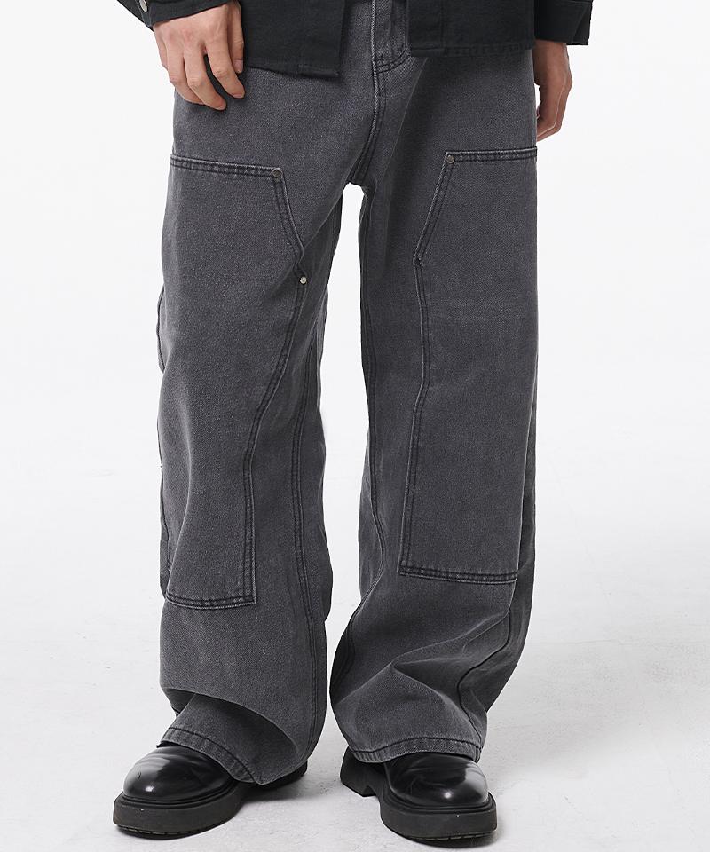 ARTISTWEAR [2Colors] Vintage Washed Double Knee Denim Pants