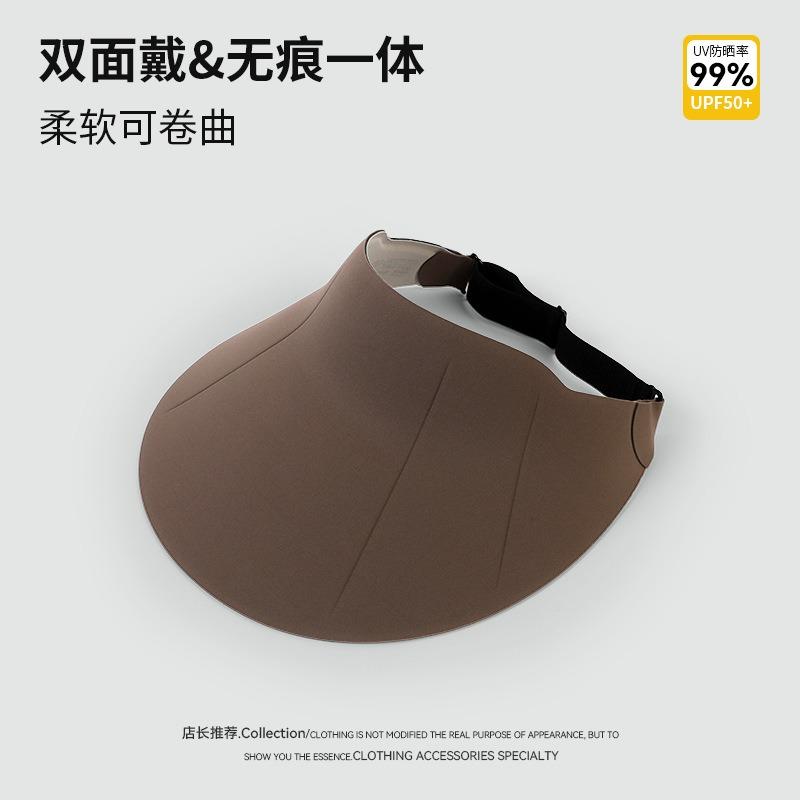 Traceless Ice Silk Hat Women's Sunscreen Sun Hat Outdoor Summer Riding UV Protection Portable Rollable Empty Top Hat