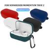 Earphone Case Dust-proof Bluetooth-compatible Earbuds Soft Silicone Cover with Carabiner for SENNHEISER MOMENTUM True 2