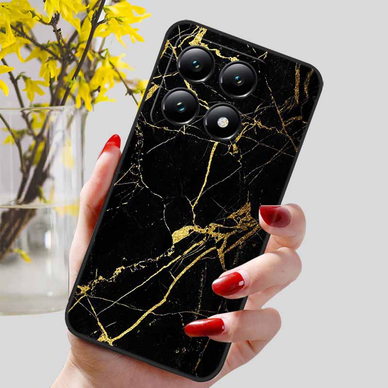 For Xiaomi 14T / 14T Pro Case Fashion Black TPU Marble Painted Cover for Xiaomi 14T Pro Shockproof Shell Capa Silicon Bag 6.67''