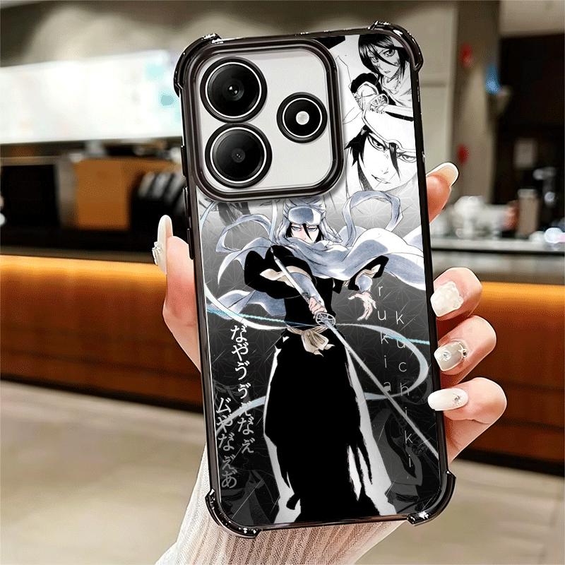 Bleach Kuchiki Rukia Plating Phone Case For Xiaomi Redmi Note 14 15 Pro Plus 13 12 11 11S 11T 10 9S 9 5G Anti-Fall Airabag Cover