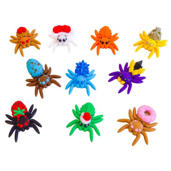 Plastic Party Gifts Halloween Spider Figurine, 3D Printed Articulated Joint with Glow Mysterious Nighttime Play Toys in Dark Eggs, Spooky Decor