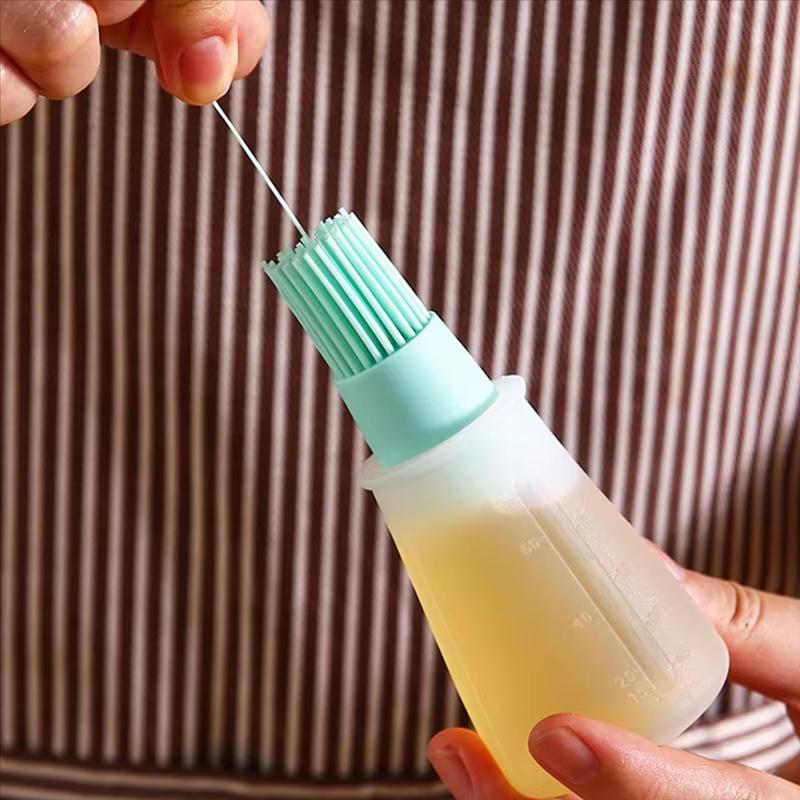 1/2/3pcs Silicone Oil Bottle Brush Oil Dispenser Bottle Barbecue Grill Oil Brushes Kitchen Pastry Steak Baking Household Tools