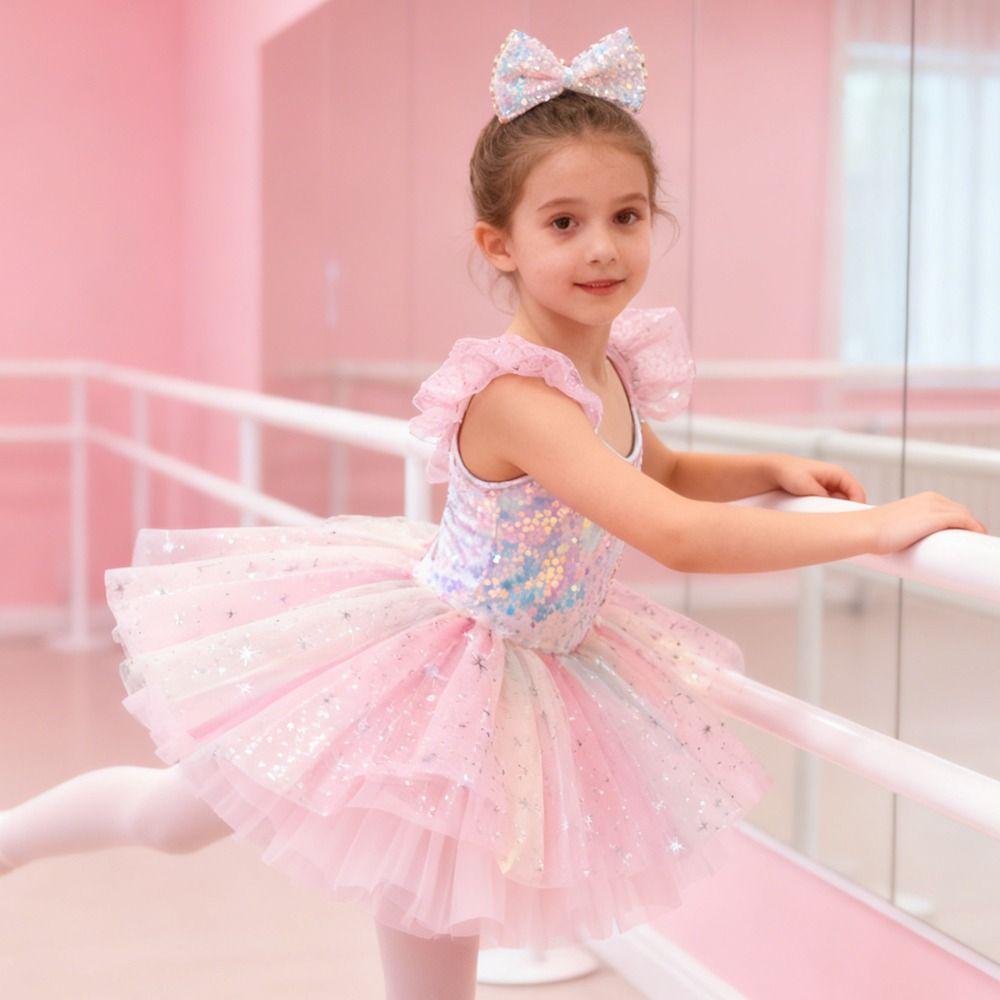 Modern Ballet Tutu Sequin Performance Clothes Fashion Princess Dress  Kids Girls