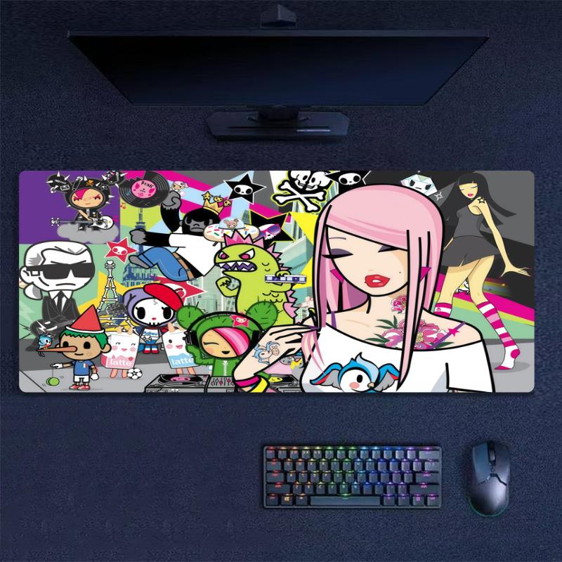 Tokidoki Color Mouse Pad Large Gaming Table Cushion Non-slip Laptop Tablet Big Mousepad XXL Mat Mini PC Playmat With Lock edge