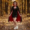 Stand-up Collar Halloween Hooded Cloak Solid Color Witch Cape  Carnival Festival