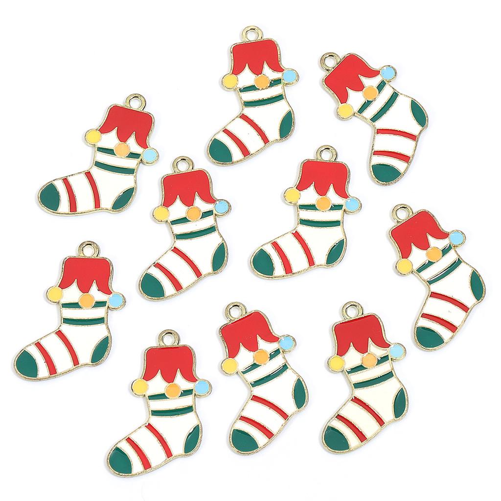 10-20pcs/lot Christmas Series Alloy Enamel Cute Pendant Santa Claus Elk Snowman Shape Charms For DIY Bracelet Necklace Accessory