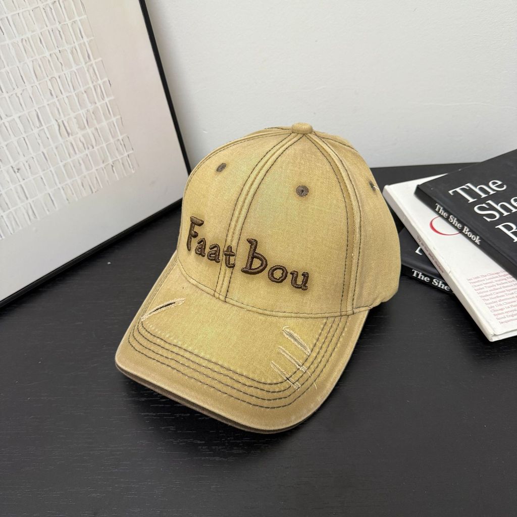 Faatbou Baseball Cap With Embroidered Letters Black For Casual Streetwear