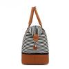 Fashion Striped Travel Bag Canvas Carry-on Duffel Travel Bag Storage Sports Bag