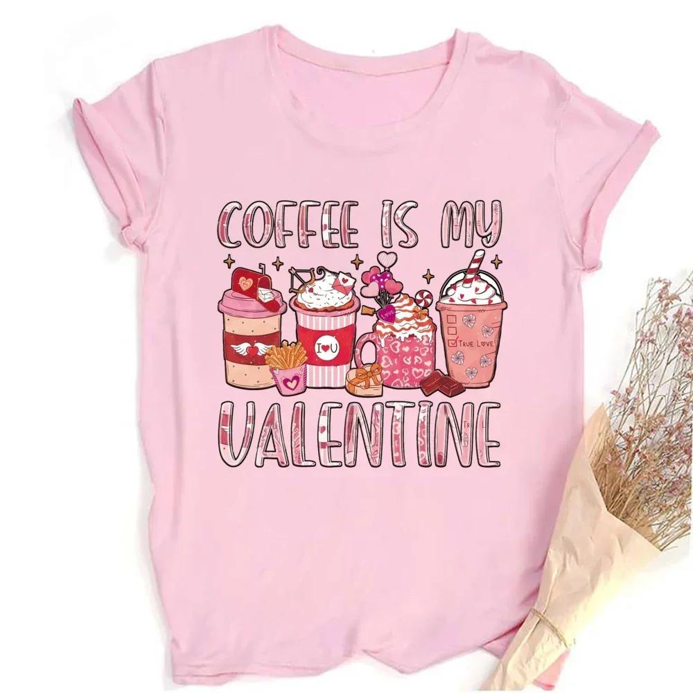 Outfit Tee FeUnisex Sleeve Tshirt Holiday Girls T Shirt Happy Valentine Print Women Shirts Valentines Party Aesthetic Clothes