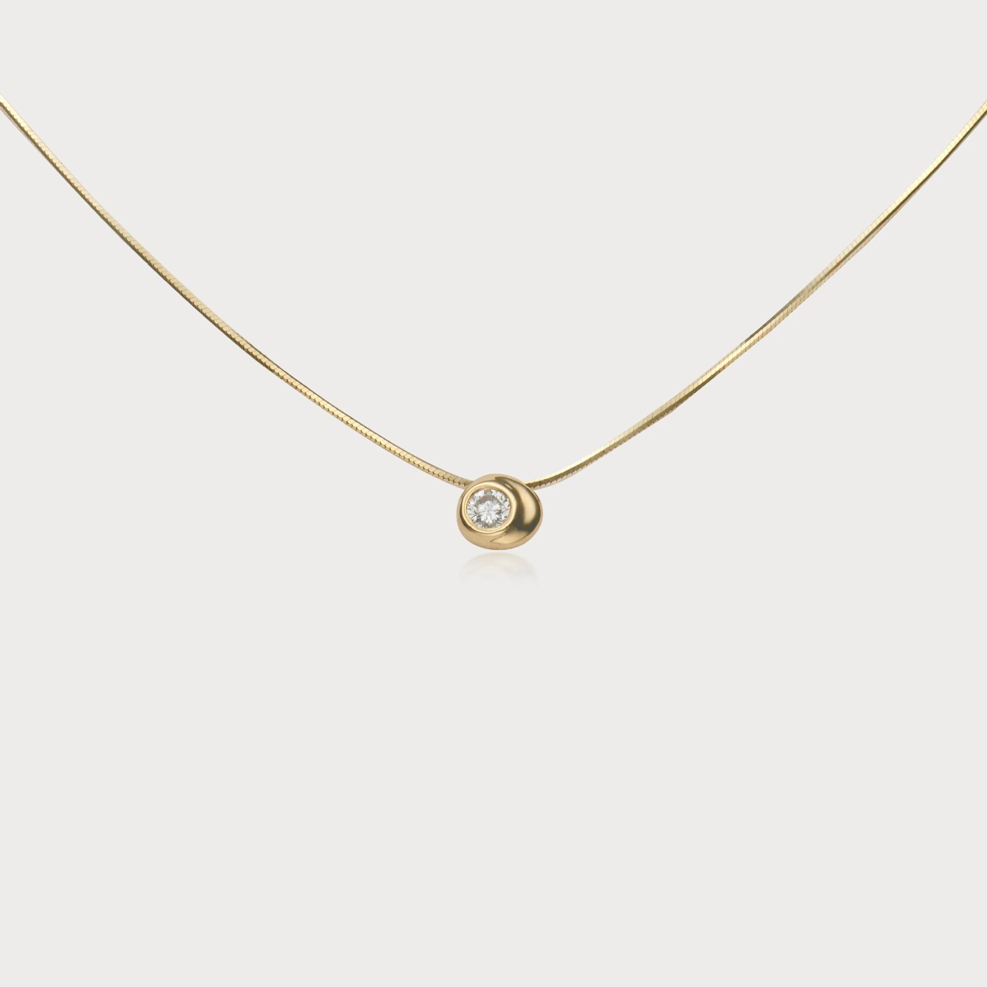 N917-S925 Sterling Silver 18K Gold Plated Zircon Pendant Minimalist Style Snake Bone Necklace for Women Collarbone Chain