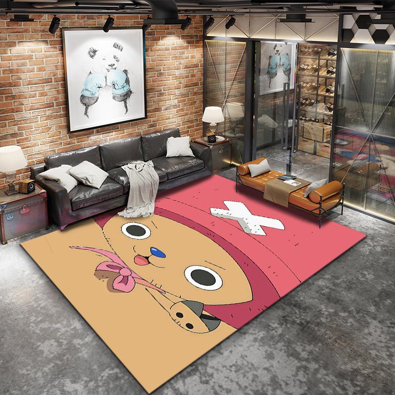 Tapis Tapis Tapis Pirates du Chapeau de Paille One Piece Pour Salon Chambre Maison Décoration de Canapé, Tapis de Sol Antidérapant pour Jouer aux Enfants