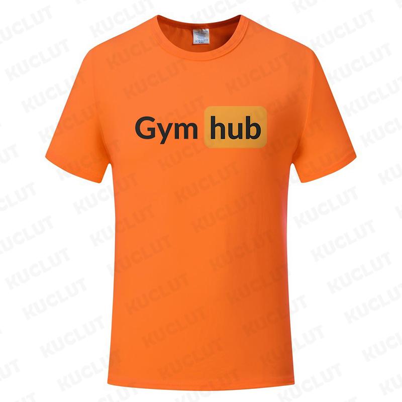 Gym Hub Print Men's T-Shirt Oversize Funny Graphic Tees for Men Summer Tops T Shirt for Men Clothing Fashion T Shirt Casual Tee